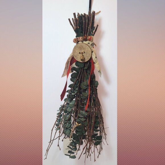 Sisters of the Rune Other - Handcrafted Protection Besom – Dried Birch & Eucalyptus Bundle w/ Witches Bell